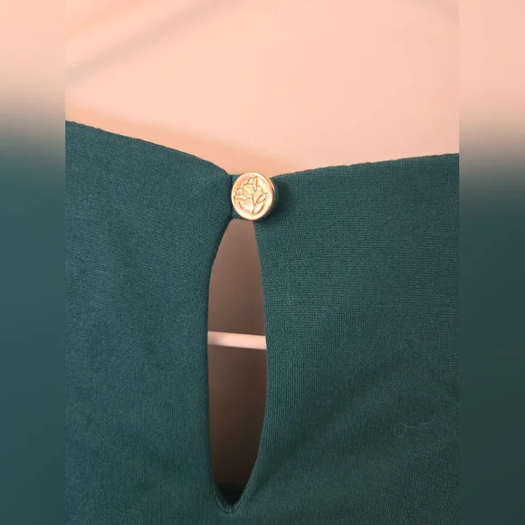 NWT Draper James Green Sleeveless Dress with Black Bow - Picture 7 of 8